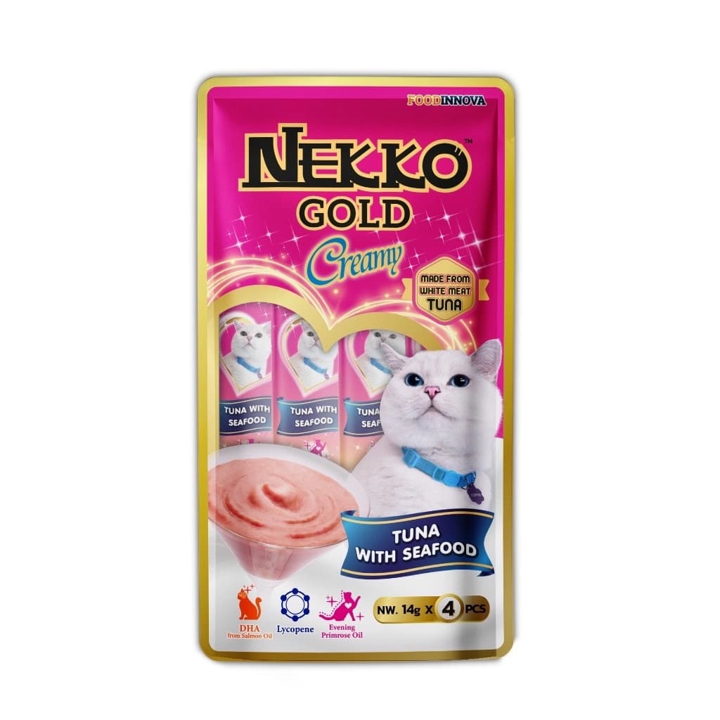 Nekko Gold Creamy Treats Tuna Seafood 14G.