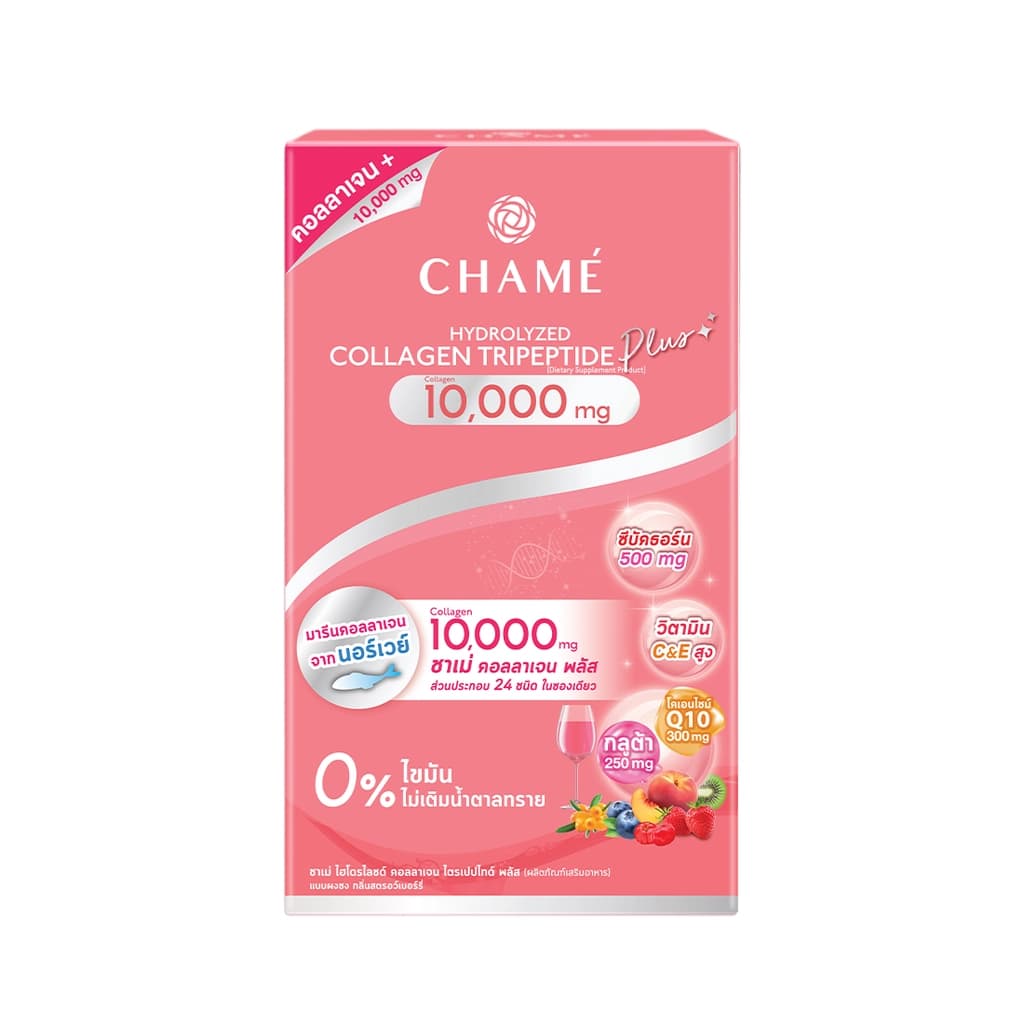 CHAME DIETARY SUPPLEMENT HYDROLYZED COLLAGEN TRIPEPTIDE PLUS 10000MG. 6SACHET 90G.
