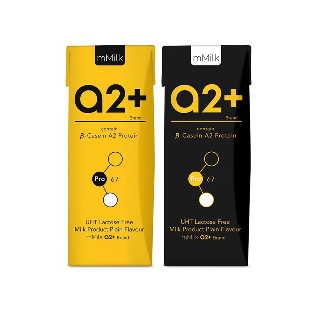 M Milk UHT A2plus Lactose Free Plain 180ML. Pack 2