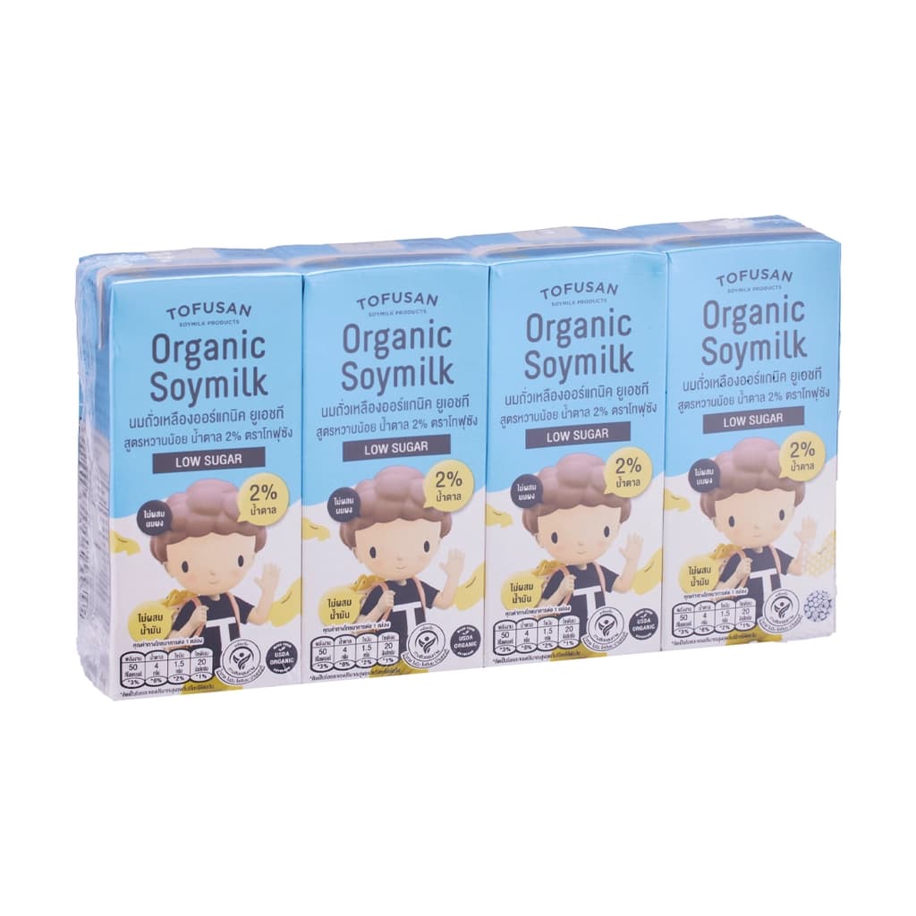 Tofusan UHT Organic Soymilk Low Suger 180ML. Pack 4
