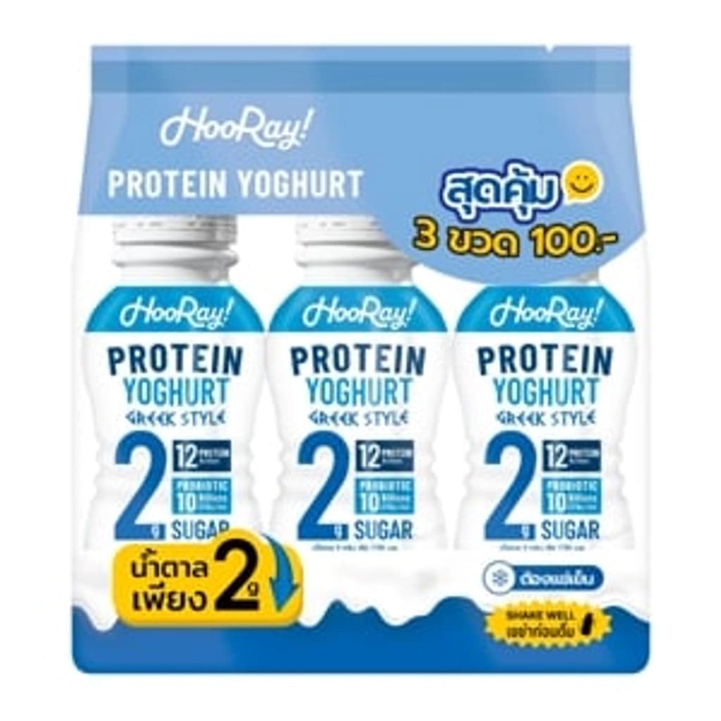 Hooray! Drinking Yoghurt Contains Protein Plain 230ml.*3