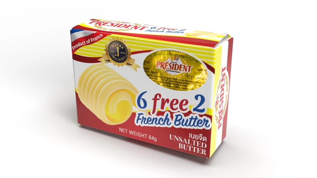 President Unsalted Butter 8G.