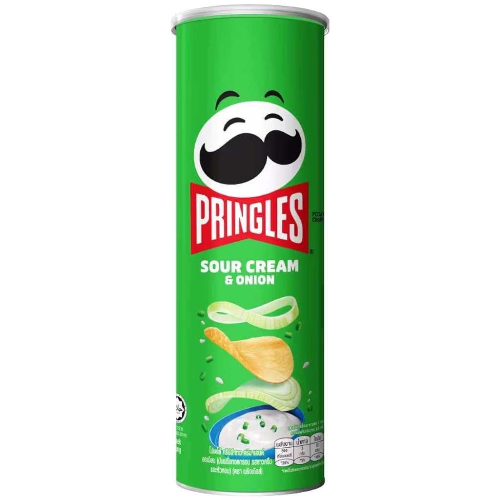 Pringles Potato Chip Sour Cream and Onion 107G.