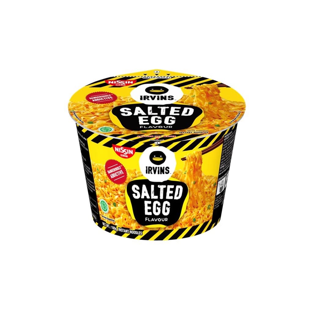 Nissin Lrvins Salted Egg Noodles 100G.