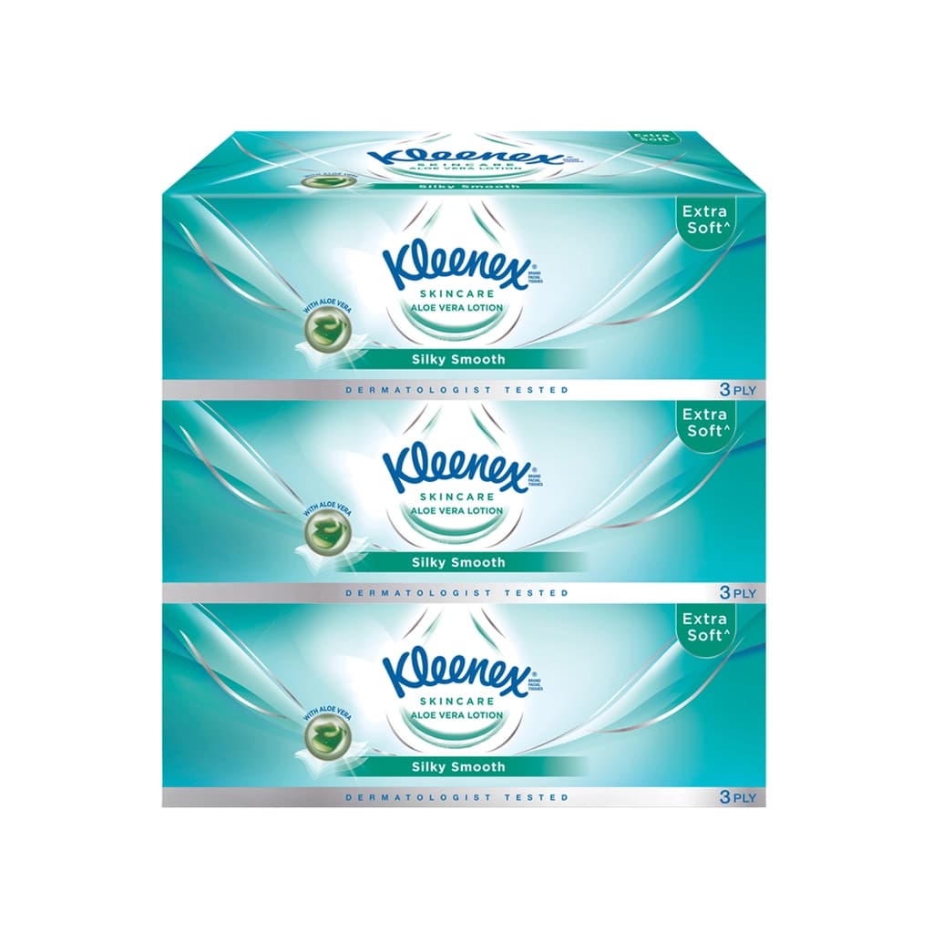 Kleenex Facial Tissue Silky Smooth 80sheets Pack 3