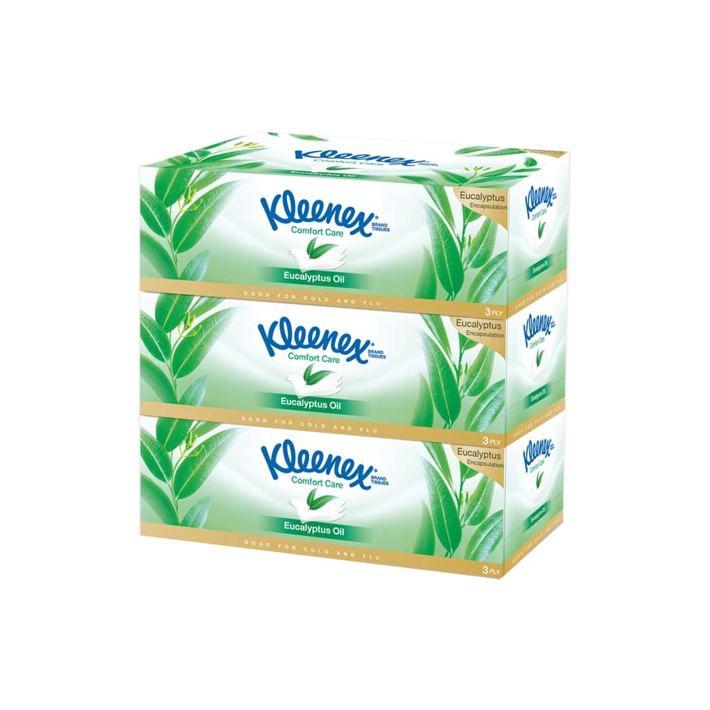 Kleenex Facial Tissue Eucalyptus 80sheets Pack 3