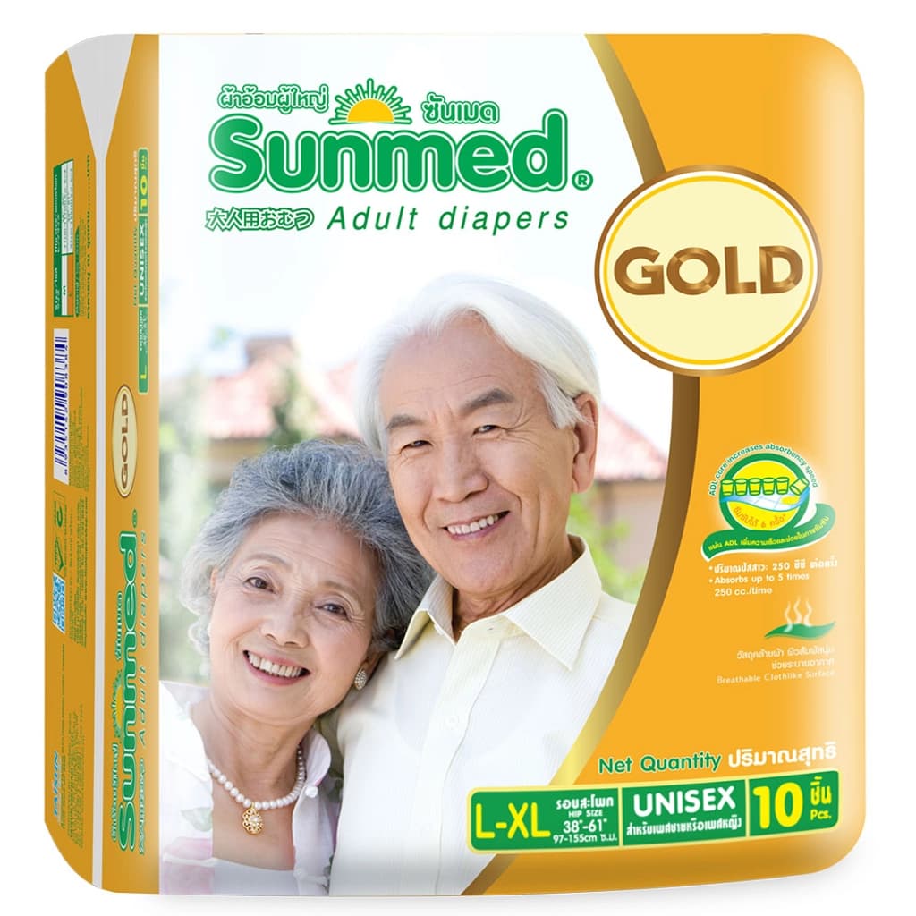 Sunmed Gold Adult Diaper Size L 10PCS.
