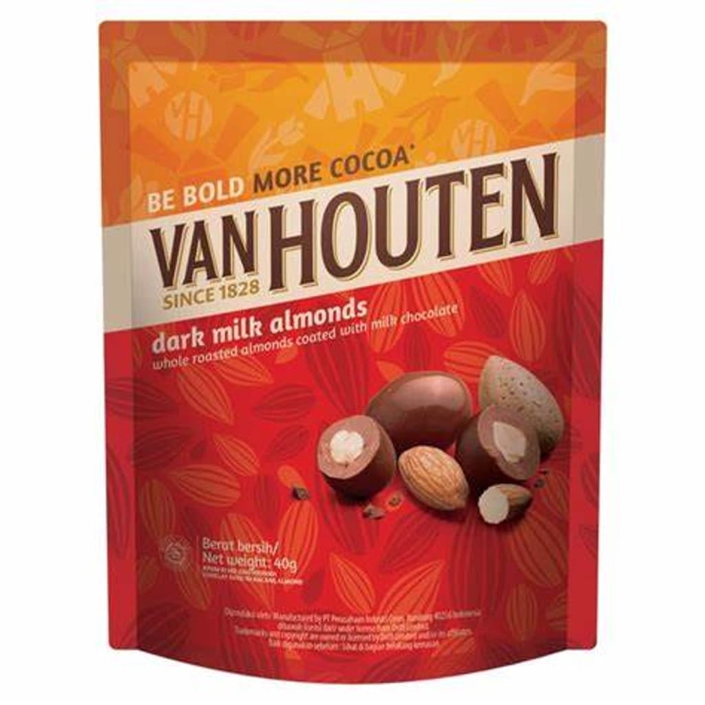 Van Houten Dark Milk Almonds 40g