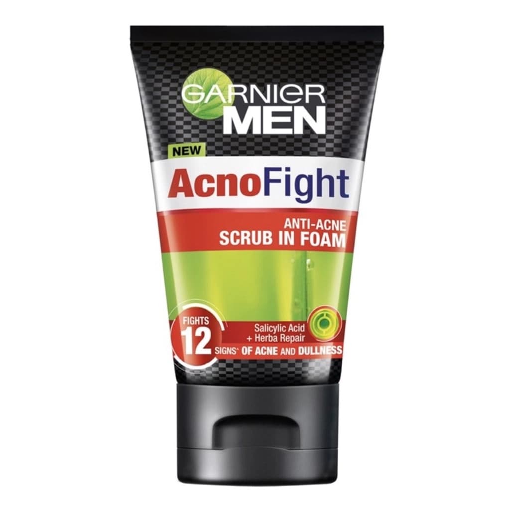 Garnier Men Acno Fight Anti Acne 12 In 1 Scrub Foam 100Ml.