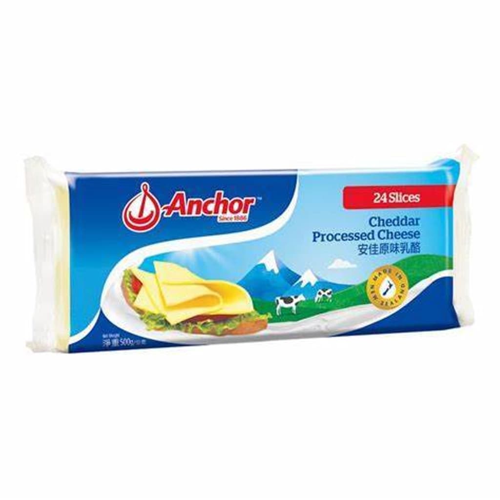 Anchor Processed Cheddar Cheese 24 Slices 500G.