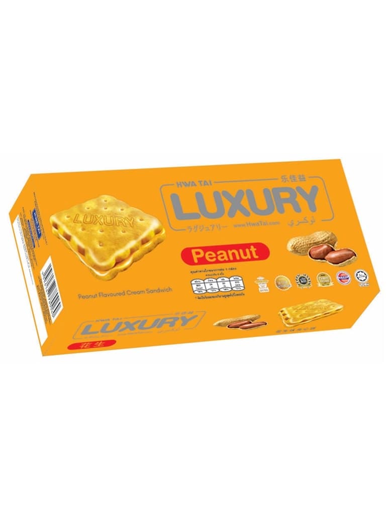 Hwa Tai Luxury Cream Sandwich Biscuits Peanut Flavoured 120G