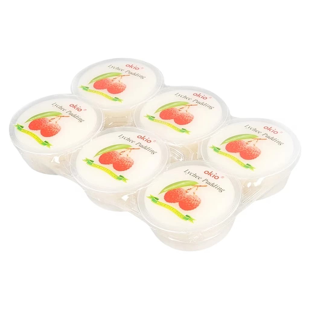 โอกิโอ ขนมพุดดิ้งวุ้นมะพร้าวลิ้นจี่6X80G