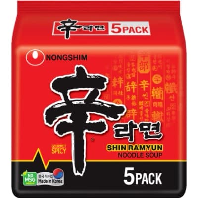 Nong Shim Instant Noodle Spicy 120G. Pack 5
