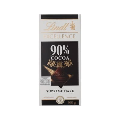 Lindt Excellence Dark 90% Cocoa Chocolate 100G.