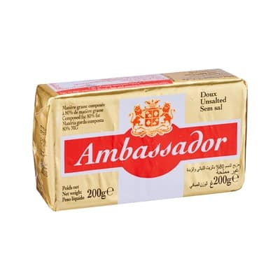 President Ambassador Unsalted Composed 80% 200G. Pack 20