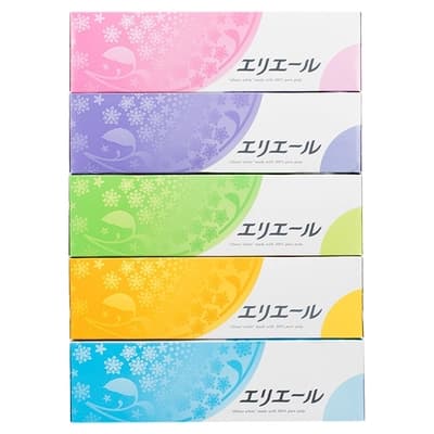 Elleair Facial Tissue Premium 180sheets Pack 5
