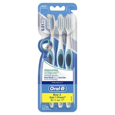 Oral B Criss Cross Ultra Thin Toothbrush Pack 3