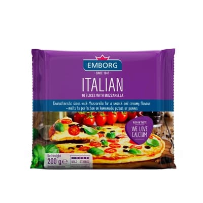 Emborg Italian 10 Slices with Mozzarella Cheese 200G.
