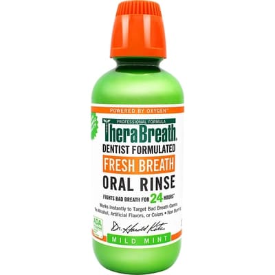 TheraBreath Fresh Breath Oral Rinse Mild Mint 473ML.