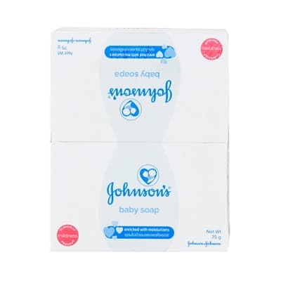 Johnson Baby Bar Soap White 75G. Pack 4