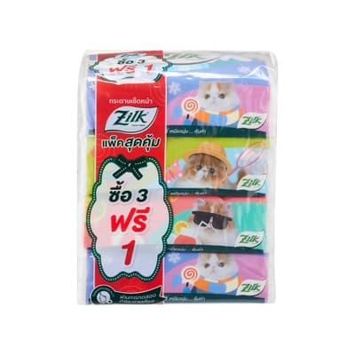 Zilk Facial Tissue By Cellox Soft Pack 150sheets Pack 3