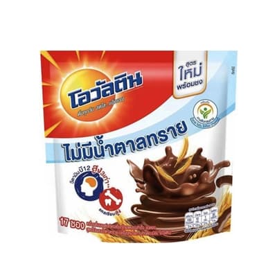 โอวัลติน 3อิน1 สูตรไม่มีน้ำตาล 425ก. แพ็ค 17
