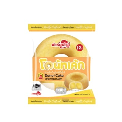 ฟาร์มเฮ้าส์ โดนัทเค้กไส้คัสตาร์ดวานิลลา 60ก.