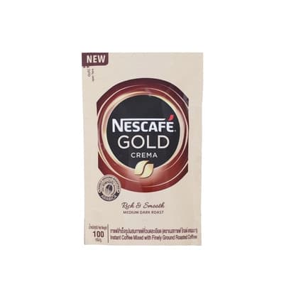 Nescafe Gold Crema Instant Coffee Mexed with Finely Ground Roasted Doy 100G.