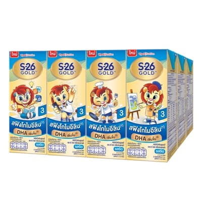 S-26 Gold Progress3 UHT Milk Plain 180ML. Pack 12
