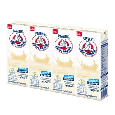 Bear Brand UHT Plain Flavour 180ML. Pack 4