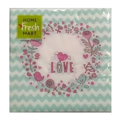 โฮม เฟรช มาร์ท กระดาษแนบกินส์ลายเลิฟฯ 33X33ซม. 50แผ่น