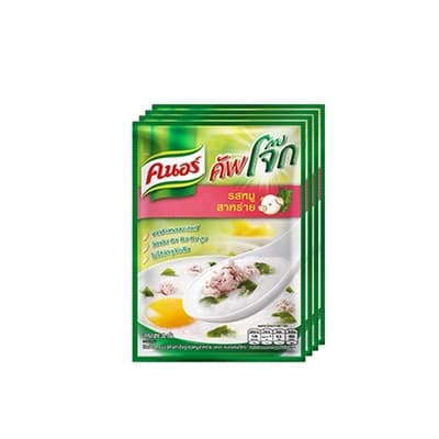 คนอร์ คัพโจ๊กกึ่งสำเร็จรูปแบบซองรสหมูผสมสาหร่าย 35ก. แพ็ค 4