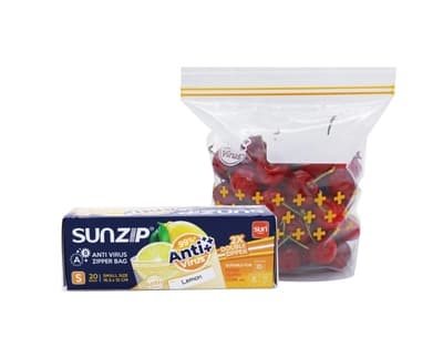 Sunzip Antivirus Zipper Bag Sizes 16.5x15ซม.แพ็ค 20ใบ