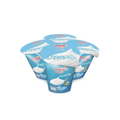 Meiji Cup Yoghurt Plain 135G. Pack 4