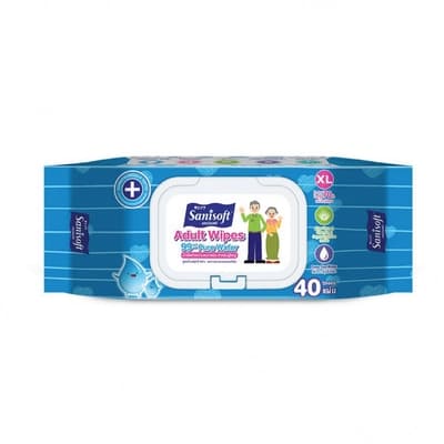 Sanisoft Adult Wipes 99% Pure Water 40 Sheets