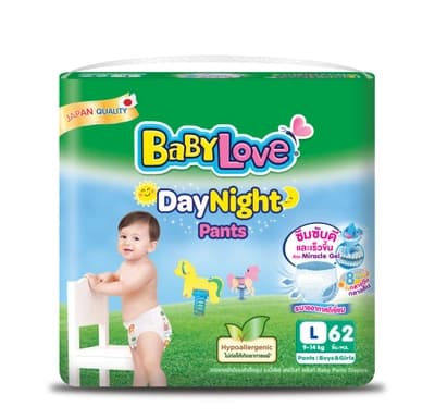 เบบี้เลิฟ เดย์ไนท์ แพ้นท์ ไซร์ L 62ชิ้น
