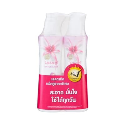 แลคตาซิด ผลิตภัณฑ์ทำความสะอาดจุดซ่อนเร้นสูตรเนเชอรัลแคร์ 250มล. แพ็ค 2