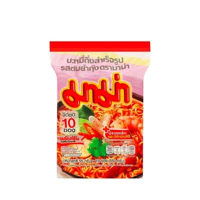มาม่า บะหมี่กึ่งสำเร็จรูปรสต้มยำกุ้ง 55ก. แพ็ค 10
