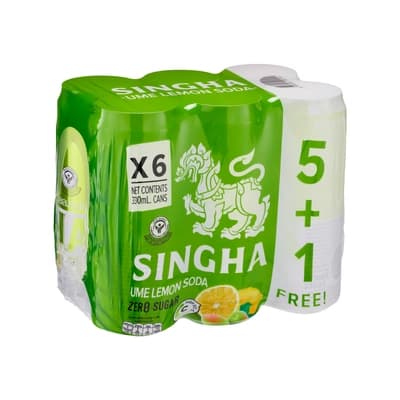 สิงห์ บ๊วยเลมอนโซดา แพ็ค 5+1