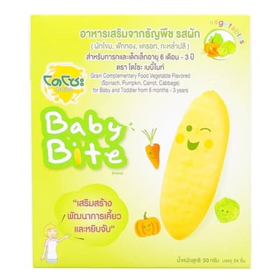 โดโซะ เบบี้ไบท์ อาหารเสริมธัญพืช รสผัก 50ก.