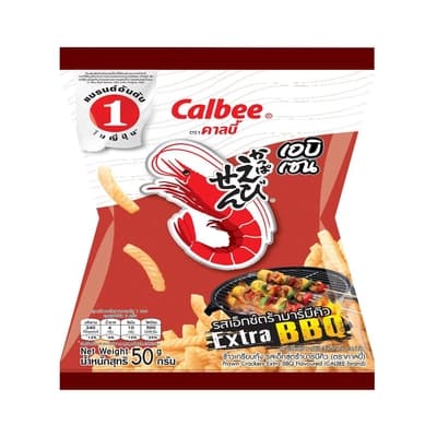 Calbee Prawn Crackers Extra BBQ Flavoured 50G.