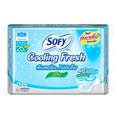 Sofy Cooling Fresh Slim Wing 25 CM. 12PCS.
