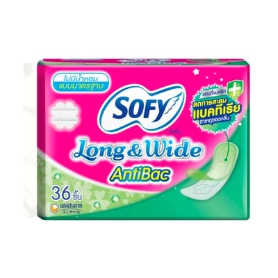 Sofy Panty Liners Long And Wide Antibac Unscented 36PCS. 