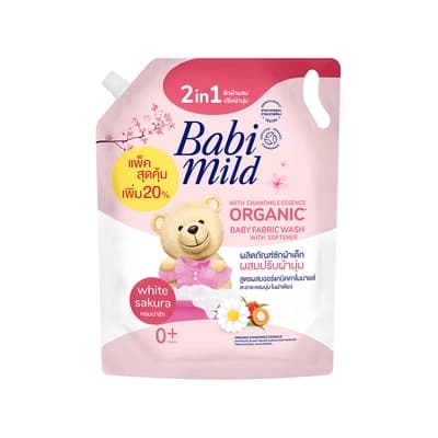 Babi Mild Fabric Wash 2IN1 Um White Sakura 2400ML.