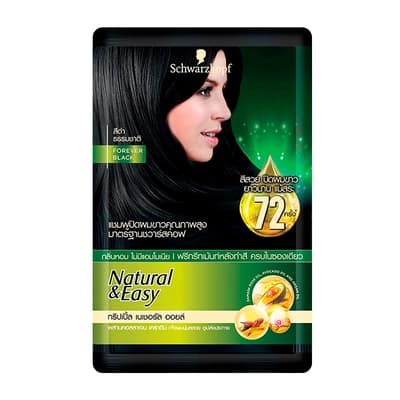 Schwarzkopf Natural & Easy Hair Color Shampoo Forever Black 37ML.