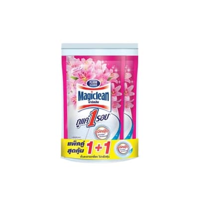 มาจิคลีนน้ำยาล้างพื้น สีชมพู 680มล แพ็คคู่