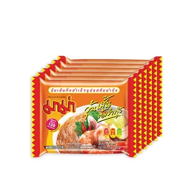 Mama Instant Bean Vermicelli Noodles Tom Yum 40G. Pack 6