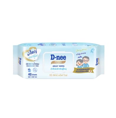 D-NEE DELUXE ADULT WIPES BLUE 40 Sheets