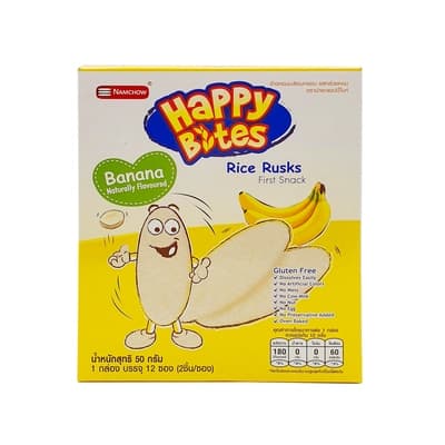 แฮปปี้ไบร์ ข้าวหอมมะลิอบกรอบ 50ก.