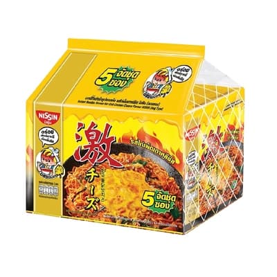 นิสชิน บะหมี่ซองรสไก่เผ็ดเกาหลีชีส5X60 กรัม